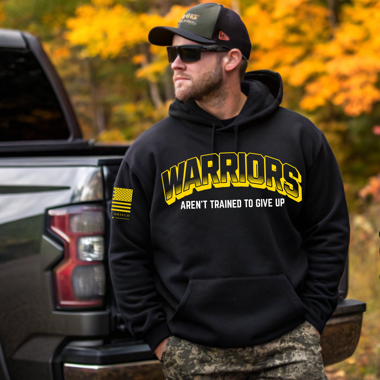 Patriotic Warrior Hoodie for Everyday Fighters and Workers