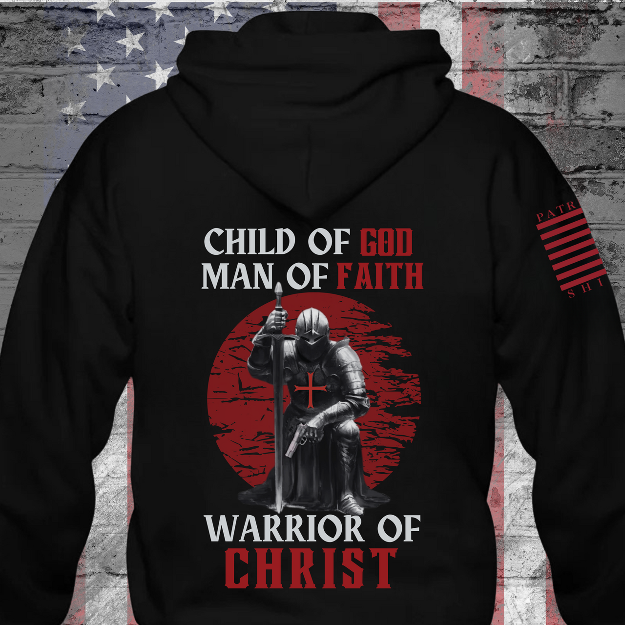 Warrior of Christ" Hoodie – faith-inspired design for warriors.