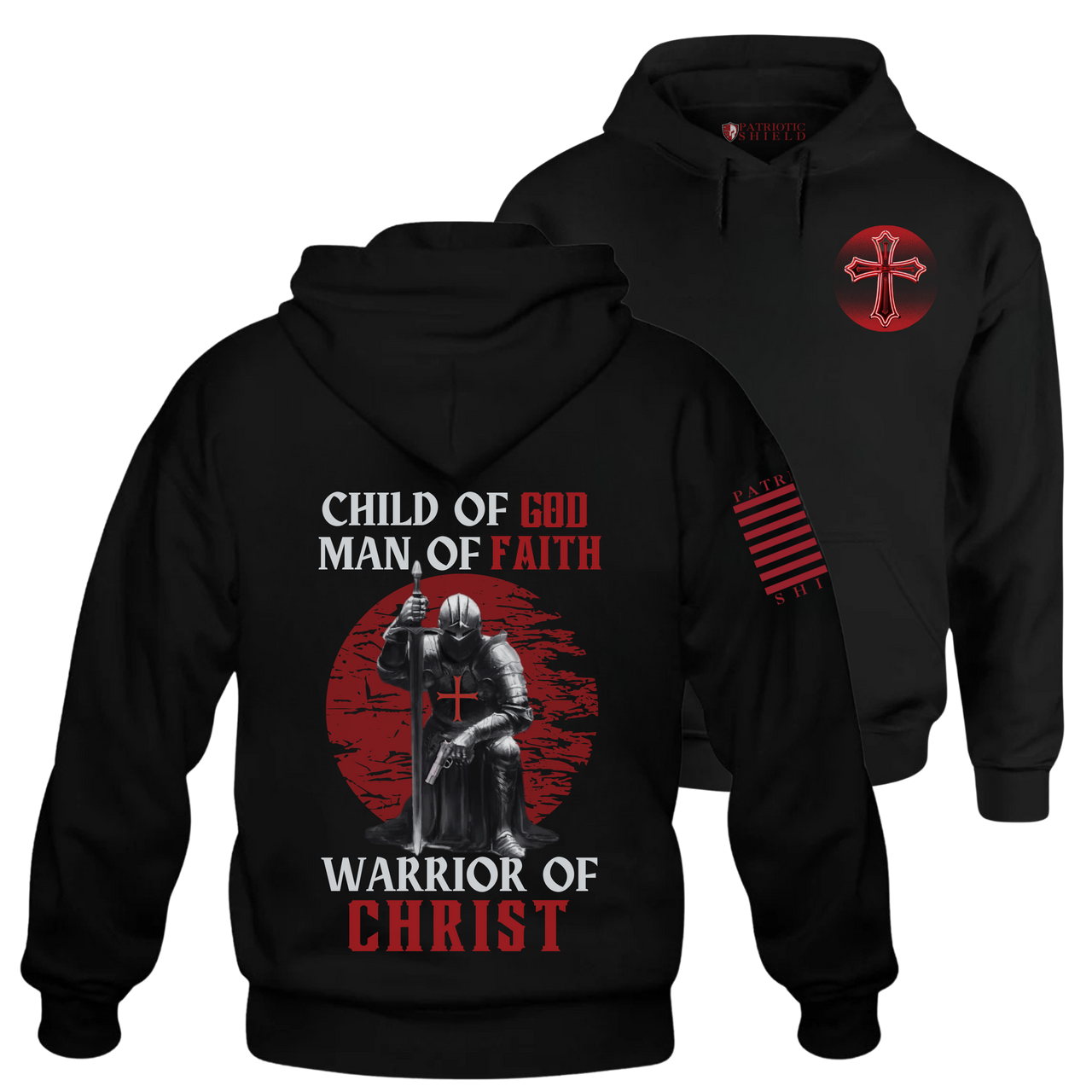 The "Warrior of Christ" Hoodie – showcasing bold faith and conviction.