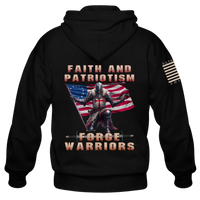 Thumbnail for Back view of the Warriors Rising Hoodie—showcasing the message 