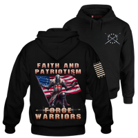 Thumbnail for Warriors Rising Hoodie—crafted for patriotic warriors who rise to defend freedom and God.