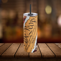 Thumbnail for We the People 20oz skinny tumbler with Constitution script design