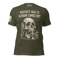 Patriotic whiskey drinker graphic tee. military green