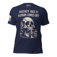 Gritty whiskey quote tee for freedom loving patriots. navy