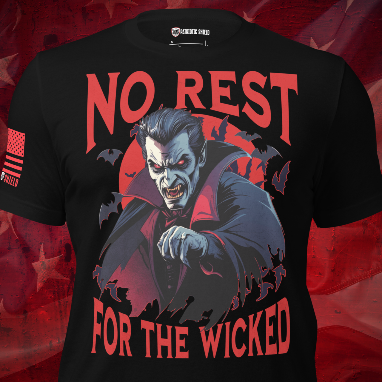 wicked vampire t-shirt no rest for the wicked design