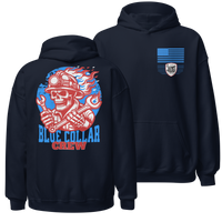 Veteran Family-Owned Blue Collar Hoodie for Warriors. navy
