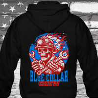 Work Harder Hoodie Blue Collar Crew Patriotic Sweatshirt