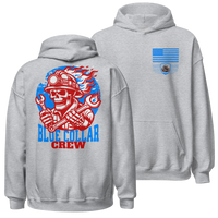 Blue Collar Hoodie with Grit and Patriotism. sport grey