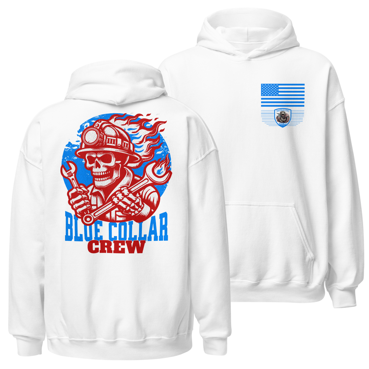 Rugged Work Harder Sweatshirt for Blue Collar Heroes. white