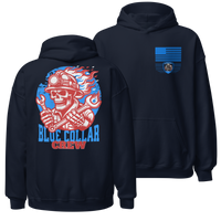 Veteran Family-Owned Blue Collar Hoodie for Warriors. navy