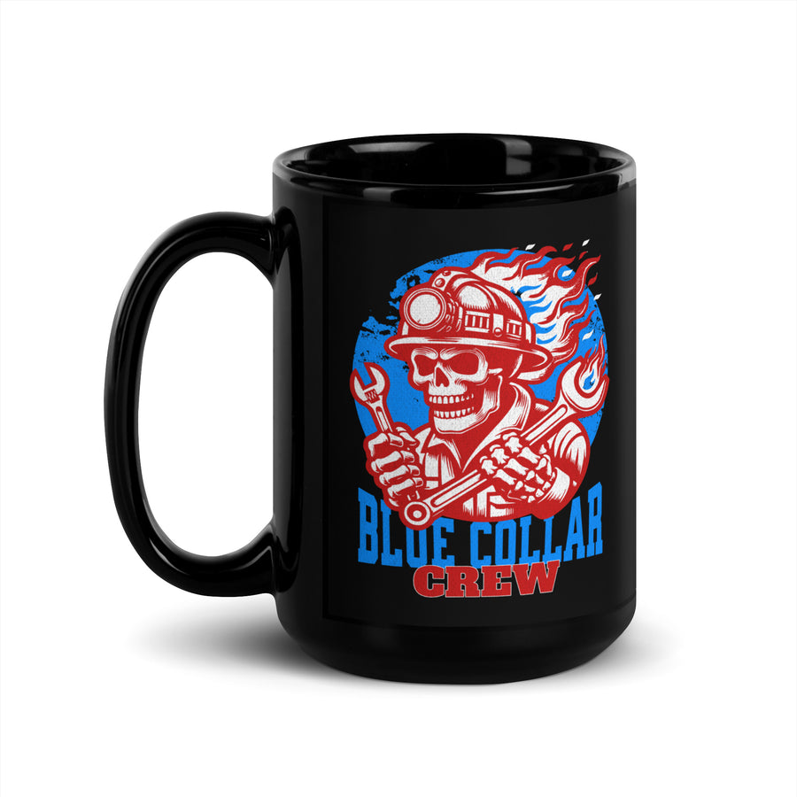 patriotic blue collar coffee mug work harder gift
