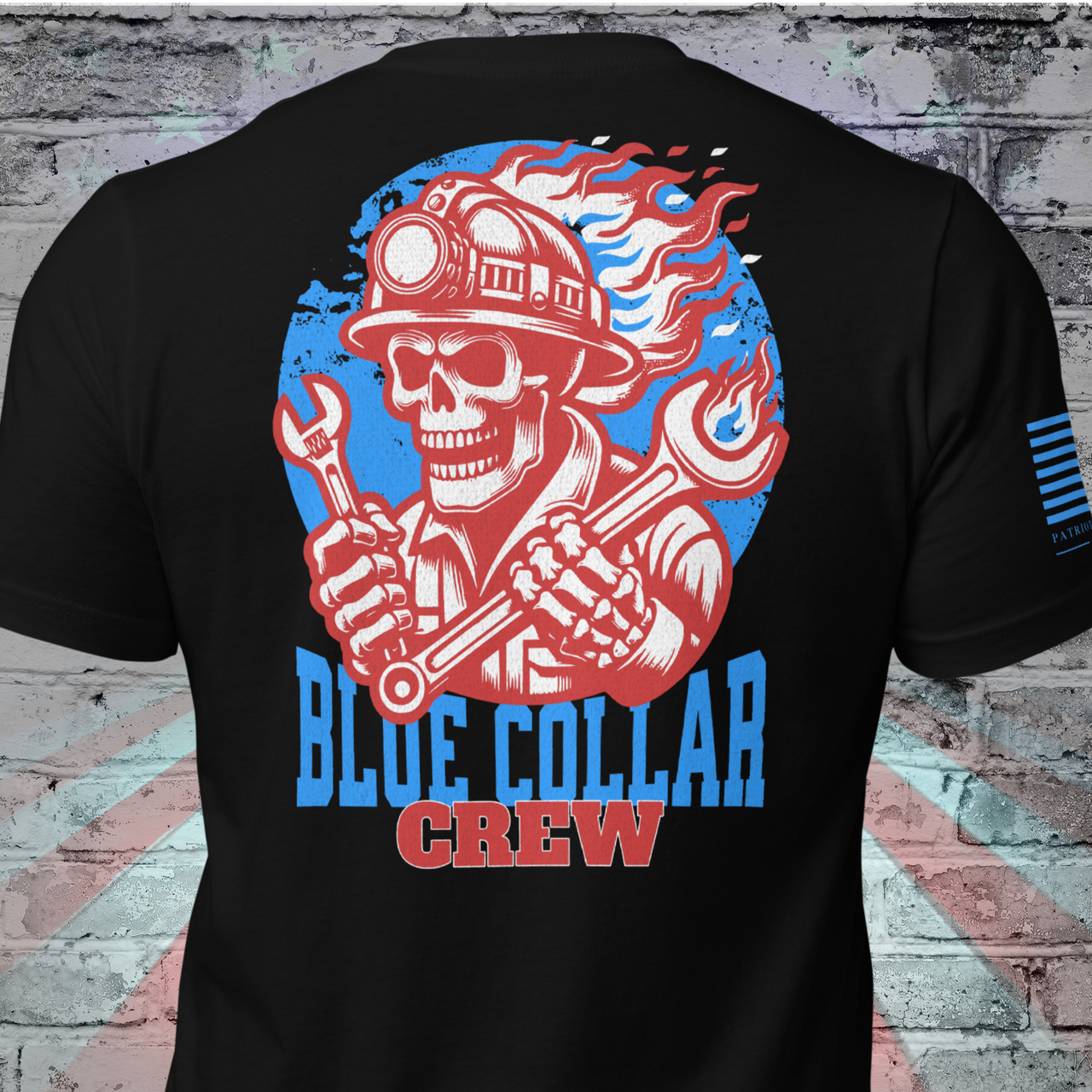 Work Harder T-Shirt Blue Collar Crew Patriotic Apparel