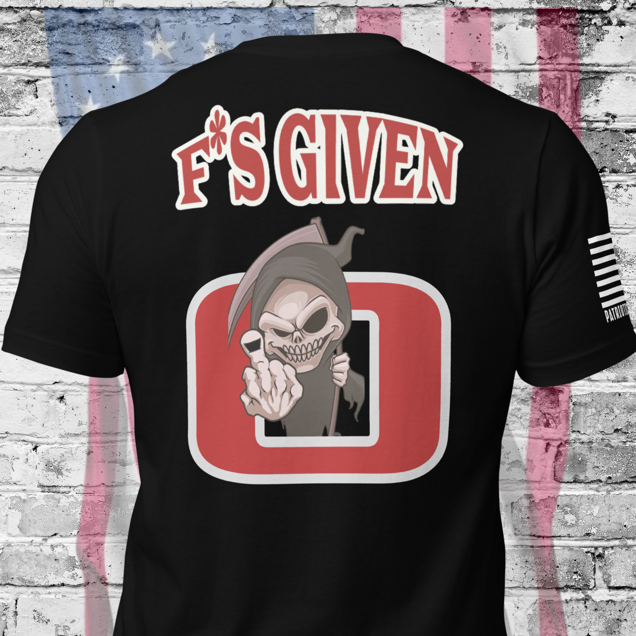 Zero Fks Given patriotic t-shirt bold defiant slogan design