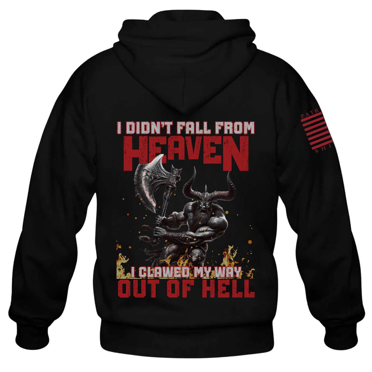 The "Clawed My Way Out" Hoodie – bold statement for unyielding spirits with a design on the back of a fighting Viking.