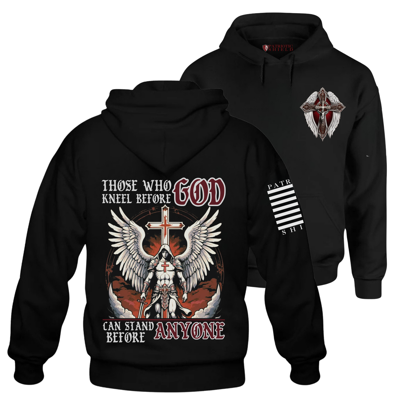  "Faith Unshaken" Hoodie – perfect for patriots and warriors of faith who stand firm.