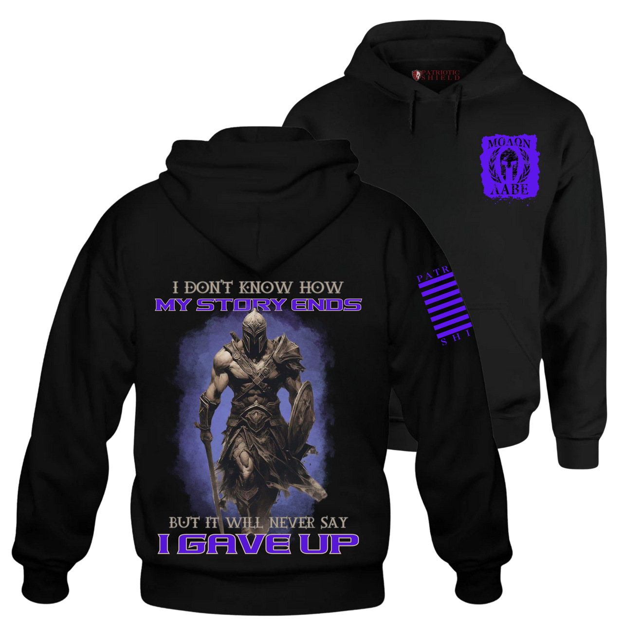 Never Give Up" Hoodie – a hoodie designed for patriotic warriors and relentless spirits.