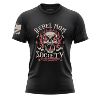 Thumbnail for Join the Rebel Mom Society with this striking women's t-shirt. Black