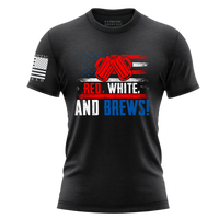 Thumbnail for Show off your patriotic spirit with the Red, White and Brews Women's T-Shirt. Black